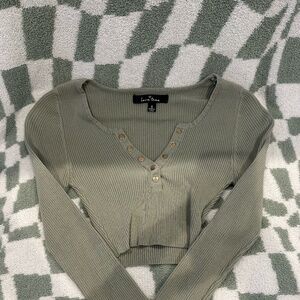 Love Tree long sleeve ribbed crop top